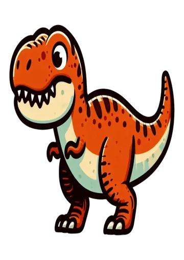 T-Rex Laranja Fofinho Cartoon PNG