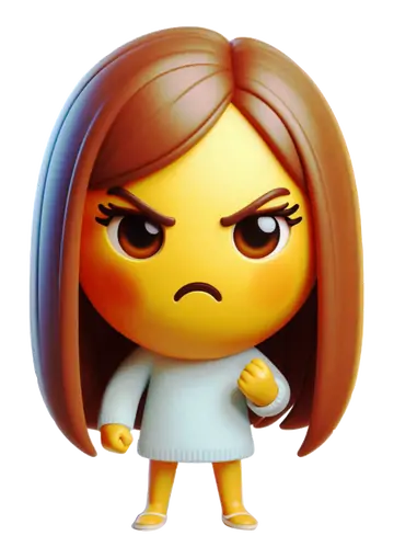 Mulher Brava Punho Cerrado 3D PNG