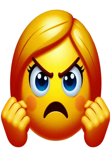 Emoji Mulher Brava Punhos Cerrados PNG