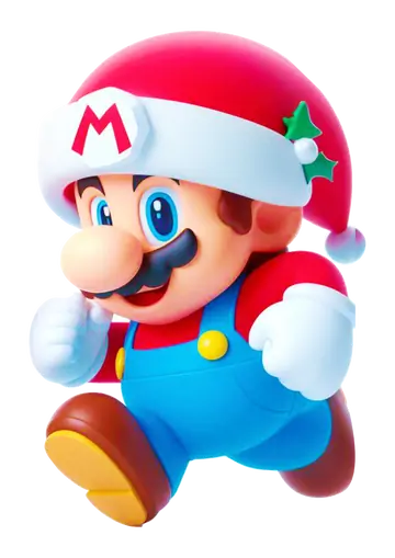Mario Bros Gorro Papai Noel PNG