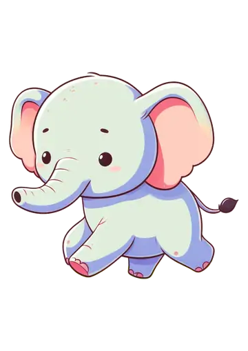 Elefante Bebê Fofinho Andando PNG