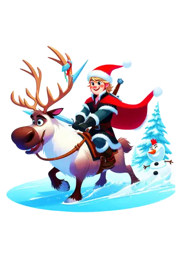 Kristoff e Sven Natal na Neve PNG