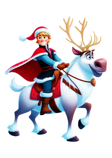 Kristoff e Sven de Natal PNG