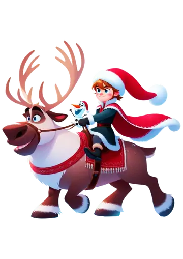 Kristoff Criança, Olaf e Sven Natal PNG