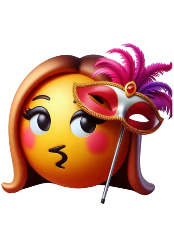 Emoji Feminino Carnaval Bico PNG