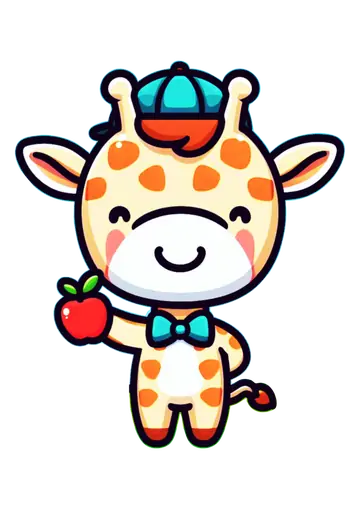 Girafa Fofa Boné Laço PNG