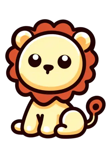 Leão Fofinho Desenho Infantil PNG
