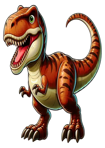 Dinossauro T-Rex Laranja Cartoon PNG