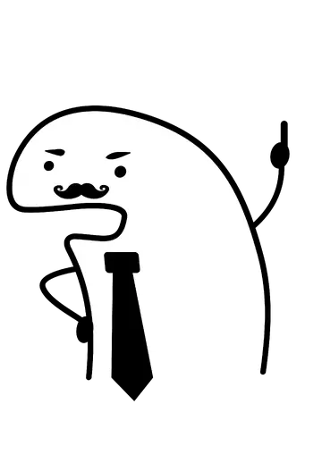 Flork Bigode Gravata Apontando PNG