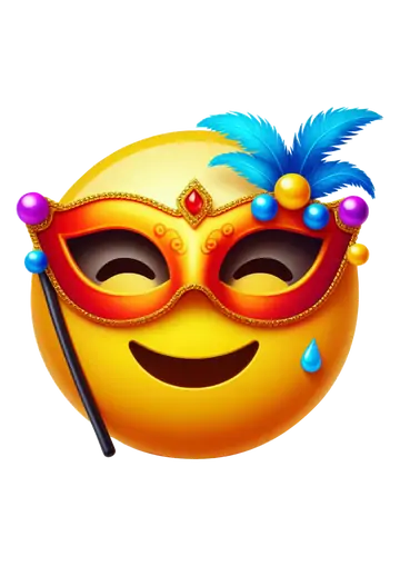 Emoji de Carnaval com Máscara Vermelha PNG