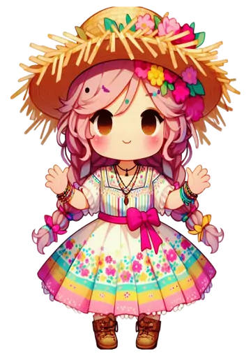 Menina Caipira de Festa Junina PNG