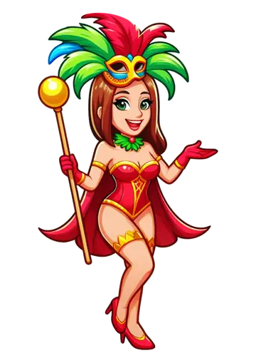 Passista de Carnaval com Fantasia Vermelha PNG