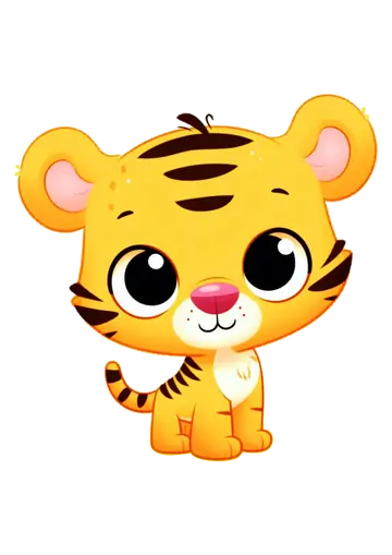 Filhote de Tigre Safari Fofinho PNG