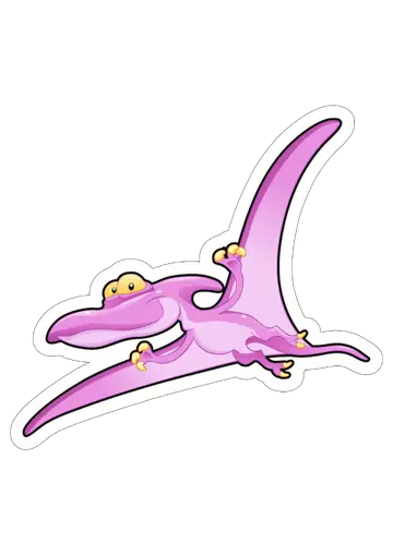Dinossauro Pterodáctilo Rosa Engraçado PNG
