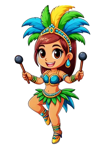 Passista de Carnaval com Penas PNG