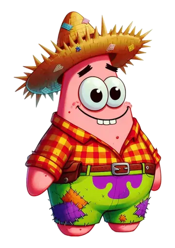 Patrick Estrela Caipira Sorrindo PNG