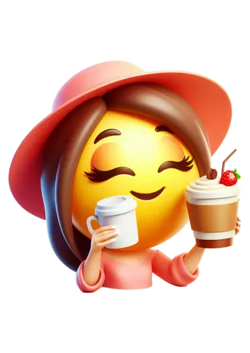 Emoji de Mulher Tomando Café PNG