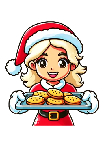 Mamãe Noel Chibi com Biscoitos PNG
