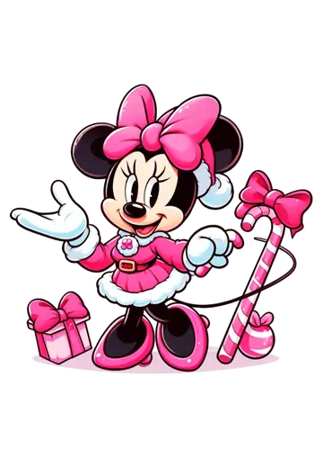 Minnie Mouse Rosa Natalina PNG