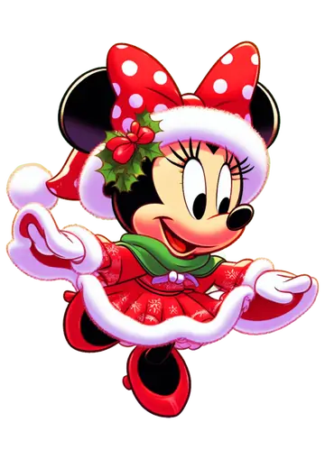 Minnie Mouse Roupa de Natal PNG