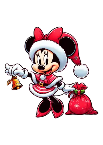 Minnie Mouse com Sino e Presentes PNG