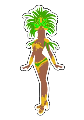 Passista de Carnaval com Fantasia Verde PNG