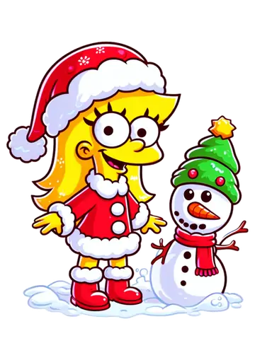 Lisa Simpson e Boneco de Neve PNG
