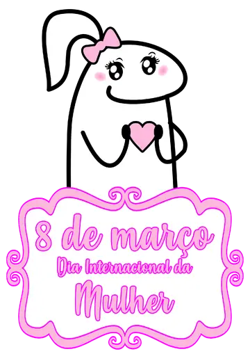 Flork Menina com Coração Dia da Mulher PNG