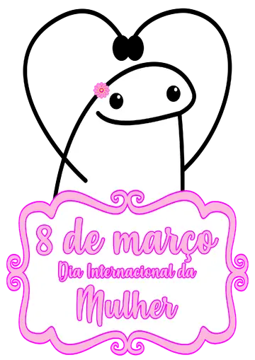 Flork Fazendo Coração Dia da Mulher PNG