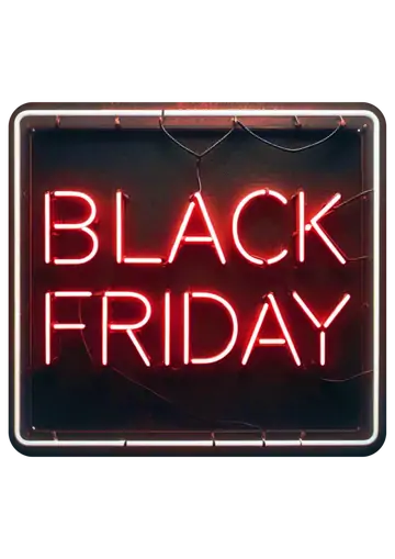 Letreiro Neon Black Friday Quadrado PNG