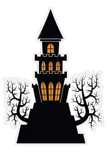 Castelo Mal Assombrado de Halloween PNG