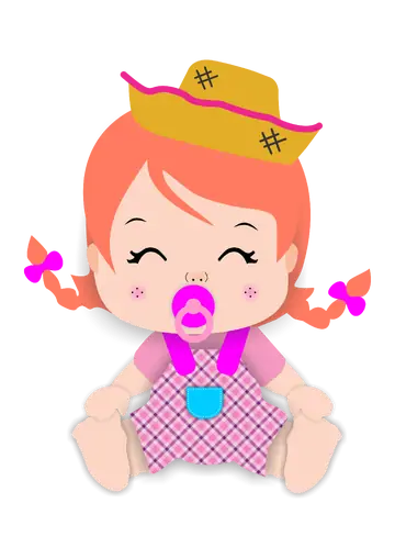 Bebê Caipira Menina Ruiva PNG