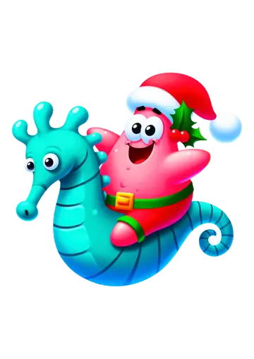 Patrick Estrela Montado em Cavalo Marinho PNG