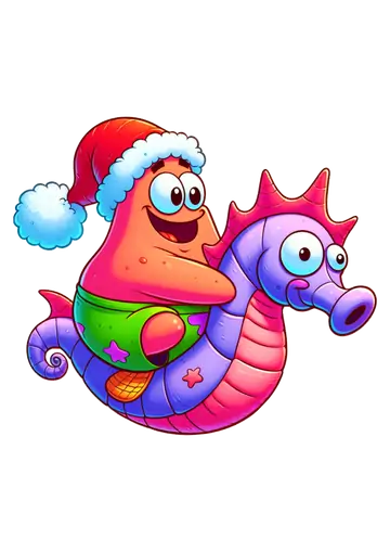 Patrick Estrela Natalino Montado em Cavalo Marinho Roxo PNG