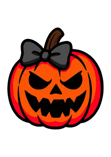 Abóbora de Halloween com Laço PNG