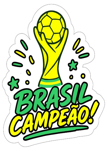 Emblema Brasil Campeão com Troféu PNG
