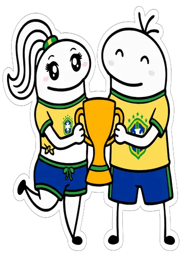 Casal Flork com Troféu Brasil PNG