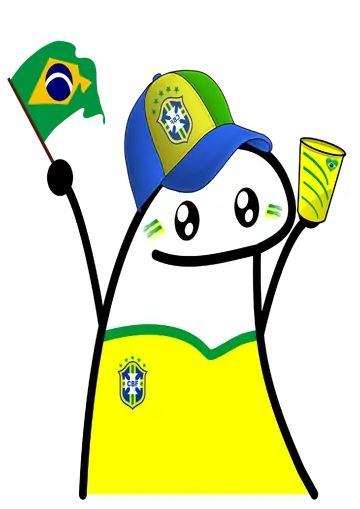 Flork Torcedor do Brasil com Bandeira PNG