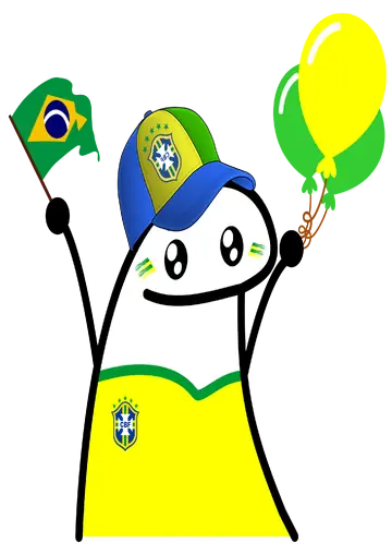 Flork Torcedor com Bandeira e Balões PNG