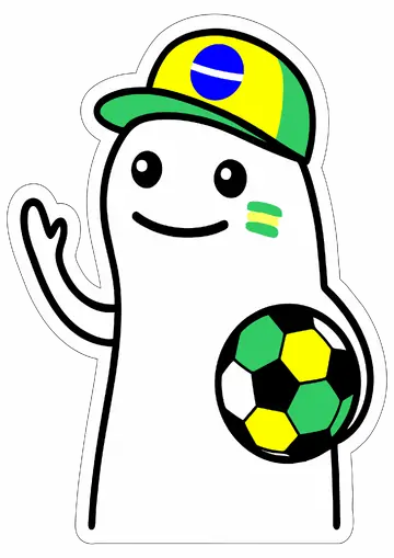 Flork Torcedor com Bola de Futebol PNG