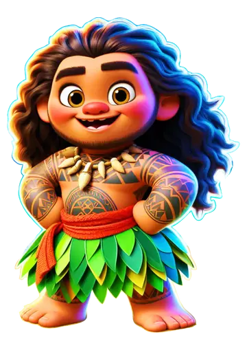 Maui Moana Criança 3D PNG