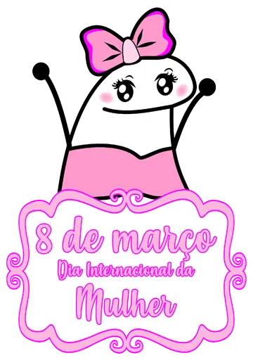 Flork com Laço Rosa Dia da Mulher PNG