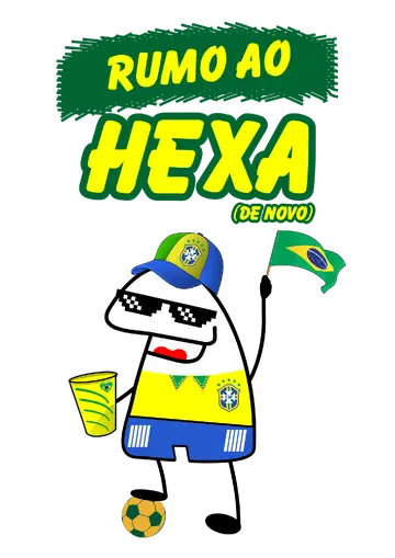 Flork Torcedor Estiloso Rumo ao Hexa PNG