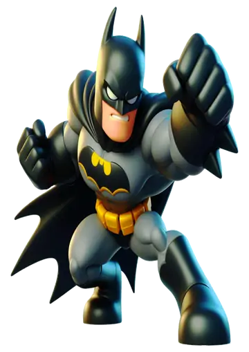 Batman Dando Soco Estilo Tridimensional PNG