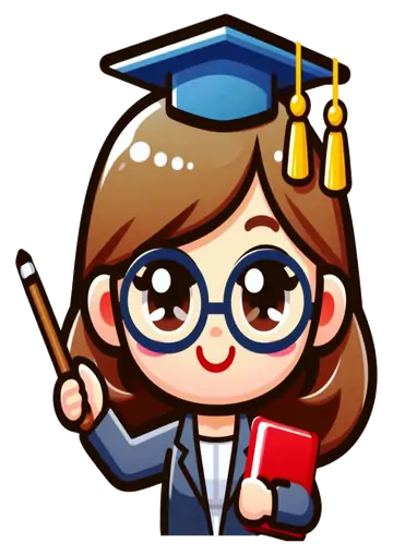 Professora Chibi com Capelo e Livro PNG