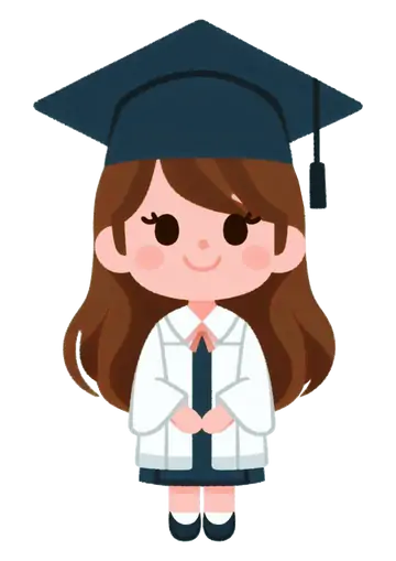 Menina com Beca de Formatura PNG