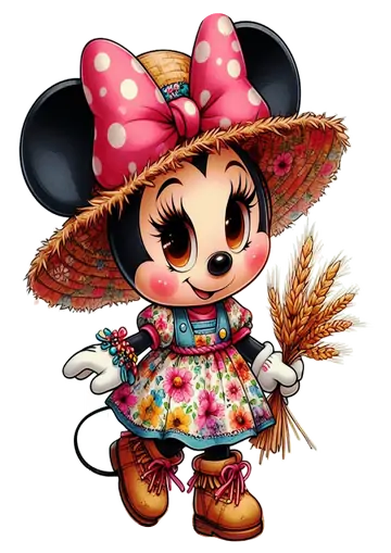Minnie Mouse Caipira com Trigo PNG