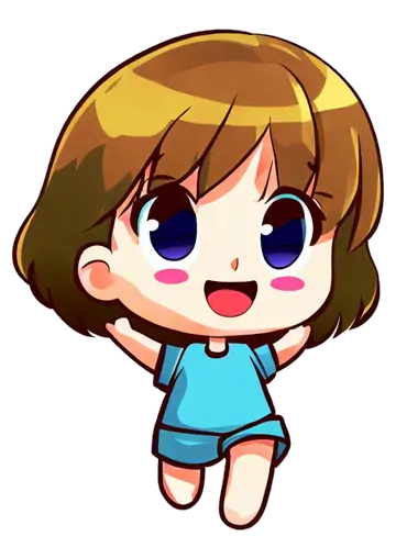 Menina Chibi Feliz Sorrindo PNG