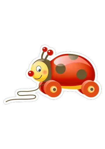 Carrinho Joaninha Brinquedo de Puxar PNG