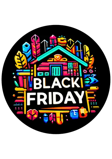 Selo Redondo Black Friday Colorido PNG